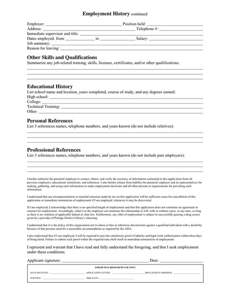 application  employment  word   formats page