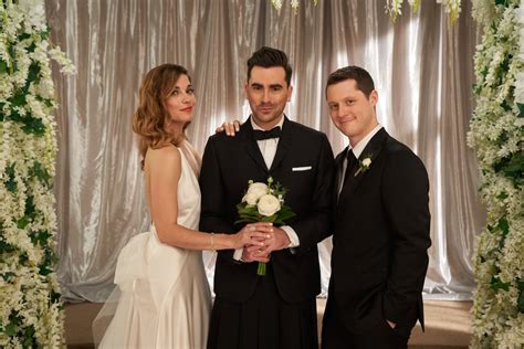 alexis rose wedding dress from schitt s creek series finale popsugar