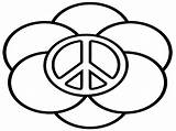 Peace Mandala Sign Coloring Pages Getdrawings Getcolorings Drawing Color sketch template
