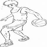 Basketball Coloring Boy Player Sports Pages Surfnetkids sketch template
