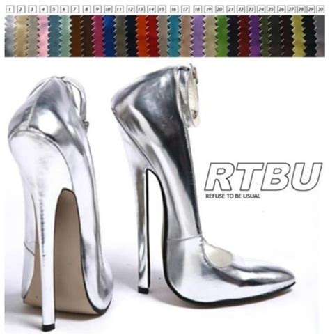 extreme tall fetish 18cm stiletto heel metallic silver rebelsmarket