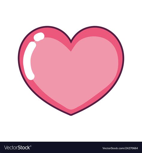 Cute Heart To Passion Symbol Style Royalty Free Vector Image