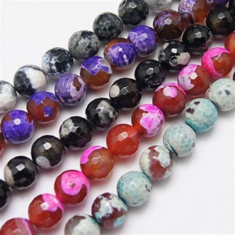 fire agate gemstone beads bulk beads wholesale beads faceted etsy