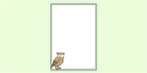 printable owl page border page borders twinkl
