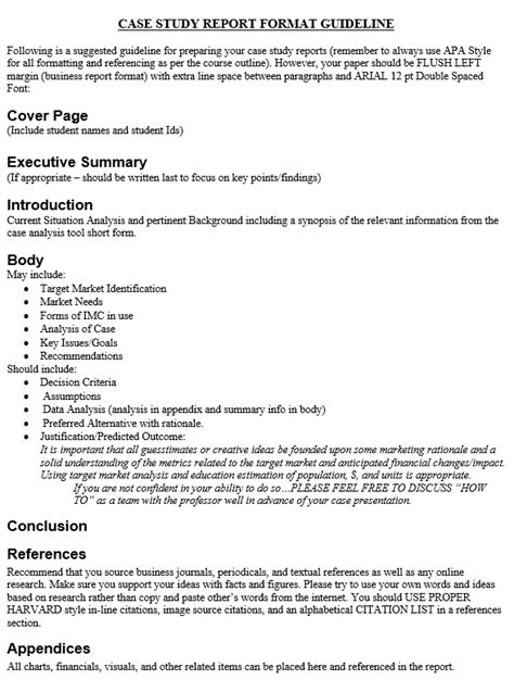 format paper case study sample    case study format outline