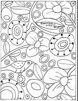 Coloring Pages Rug Hooking Primitive Fiesta Patterns Karla Gerard Folk Pattern Paper Printable Embroidery Flowers Blooms Craft Popular Drawing Floral sketch template