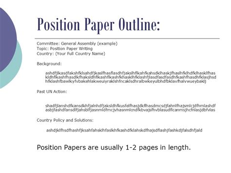 position paper outline position paper sample