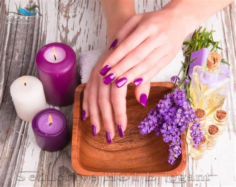 nails candles  lavender gel manicure manicure spa manicure