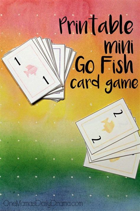 printable mini  fish card game boredom buster kids activity