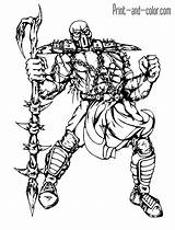 Mortal Kombat Scorpion Onlinecoloringpages Raiden Colouring sketch template