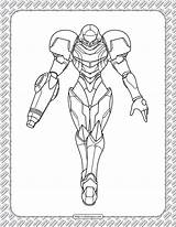 Samus Aran Metroid Coloringoo sketch template