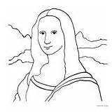 Mona Lisa Coloring Pages Clipart Pencil Tagged Posted sketch template