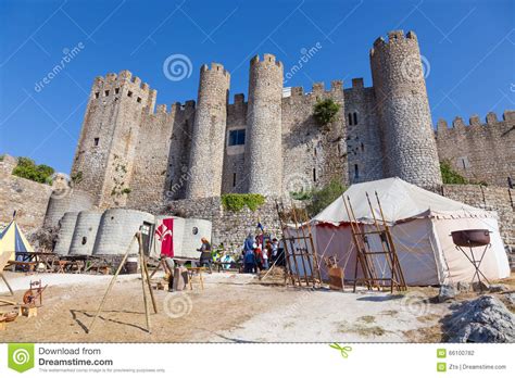 obidos portugal obidos castle during the medieval fair