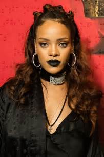 rihanna s black lipstick at album cover release — love or loathe hollywood life
