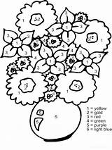 Coloring Pages Learning Colors Color Number Numbers Flowers Kids Flower Colouring Paint Educational Adult Printable Adults Sheets Print Christmas Spring sketch template