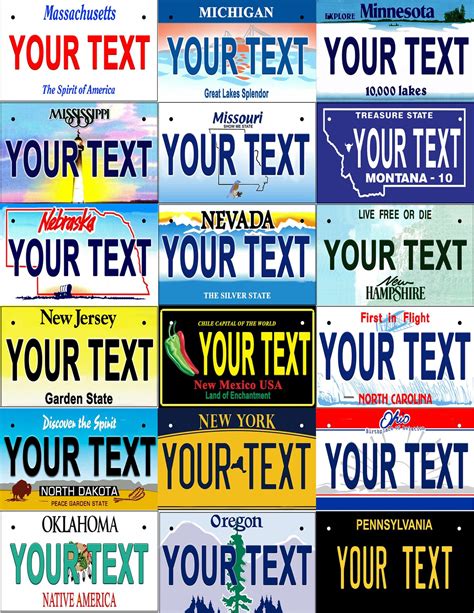 personalized plates custom state license plate custom text etsy