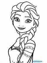 Coloring Elsa Frozen Pages Disney Disneyclips Anna Princess Kids Printable Pdf Characters Cartoon Smiling Cute Girls sketch template