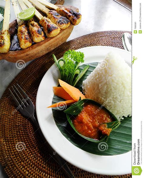 ethnic asian food of bali meat sate kebabs stock image image of cafes dishes 7686081