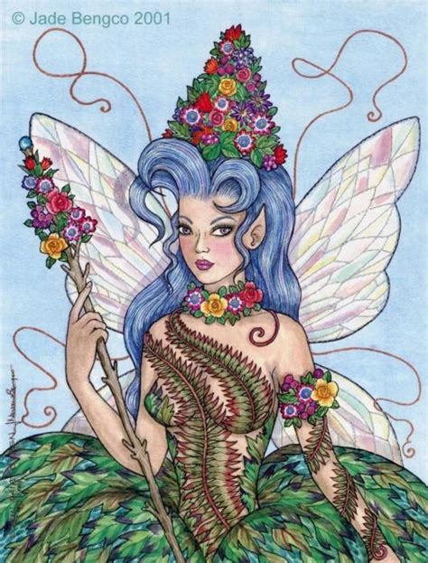 elfin fairy queen  jade  bengco art color drawing art fantasy art