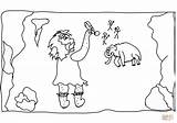 Coloring Drawing Caveman Wall Pages Printable Public sketch template