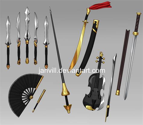 commission weapons set   janvill  deviantart