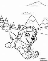 Patrol Everest Coloring Paw Pages Printable Mountains Book sketch template