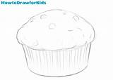 Muffin Draw Easy Kids Step sketch template