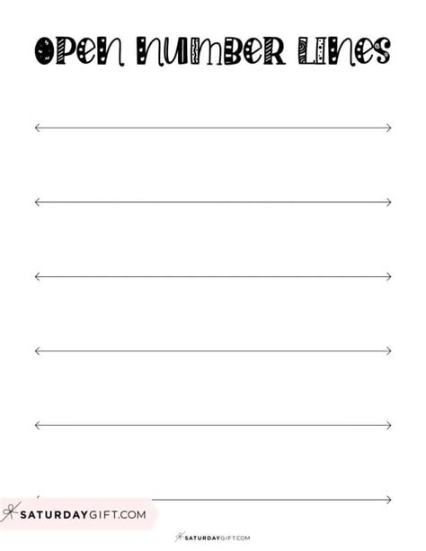 printable number  worksheets cute  blank number lines