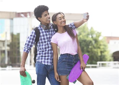 African Black Selfie Taking Teens Photos Free And Royalty