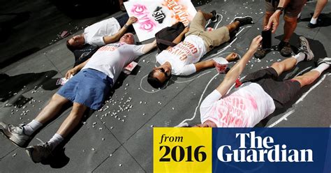 gays against guns activists begin campaign with die in at blackrock