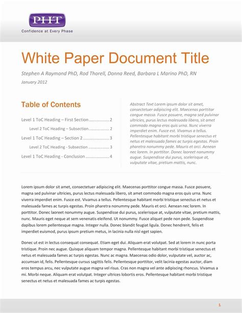 sample white paper template  papers