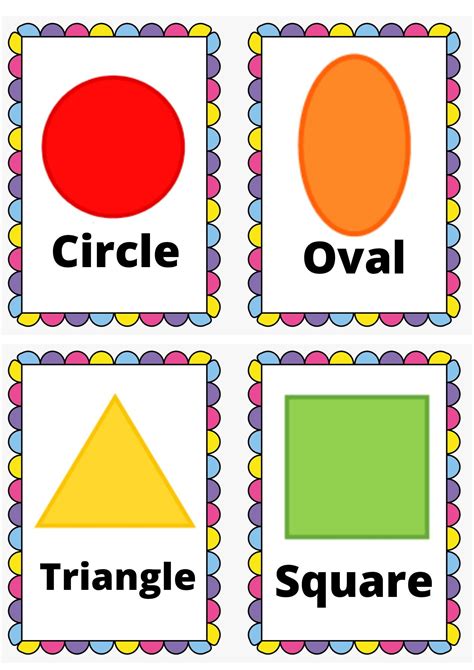 shapes flashcards  toddler preschool charts senses preschool
