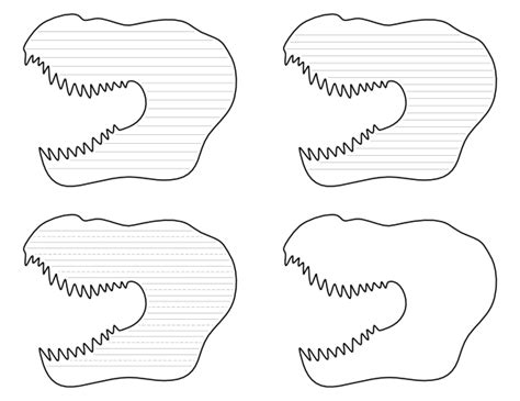 printable  rex head shaped writing templates