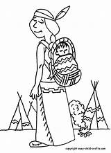 Coloring Pages Indian Indians Children Slingshot Vehicle Template Library Printable Popular Clipart Coloringhome Mother Books sketch template