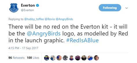 everton fans react angrily to new angry birds sponsorship