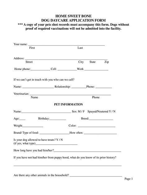 printable daycare enrollment forms printable form templates