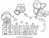 Valentines Dibujos Coloringonly Homeschooling Februar Monate sketch template
