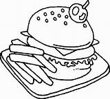 Hamburger Junk Colouring Cheeseburger Fancy Bestcoloringpagesforkids sketch template