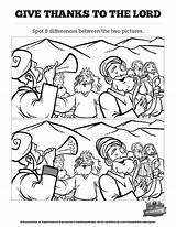 Bible Kids Coloring Pages Chronicles School Sunday Spot Difference Activities Give Lord Worksheets Activity Lesson Church Thanks Preschool Crafts Scripture sketch template