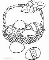 Easter Coloring Pages Basket Color Sheets Bunny Print sketch template