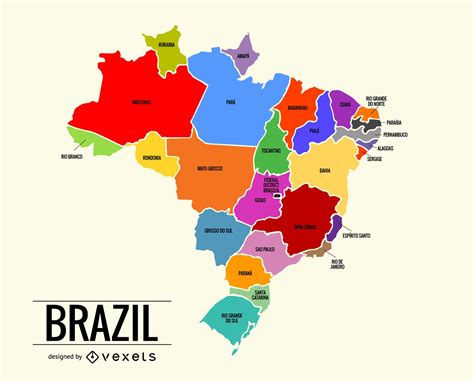 colorful brazil map vector