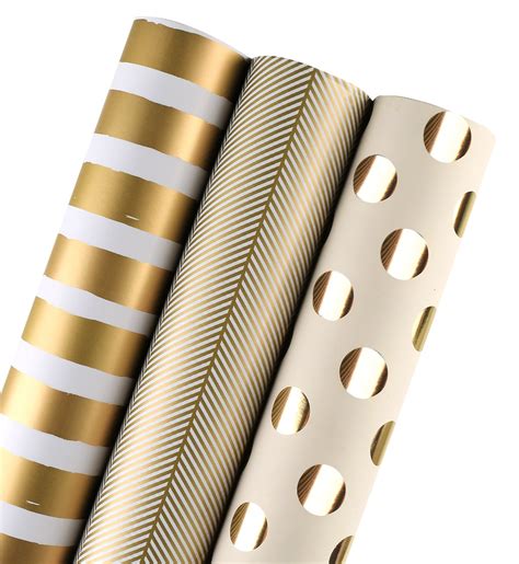 wrapaholic wrapping paper roll gold print  birthday holiday