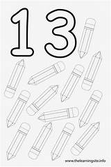 Coloring Thirteen Flashcard Pencils Nineteens Flashcards Sgaguilarmjargueso Tracing sketch template