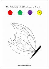 Color Number Worksheets Butterfly Worksheet Numbers Megaworkbook Colors Shapes Math Recognition sketch template