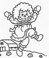 Raggedy Ann Coloring Pages Andy Cartoons Printable Colouring Color Clipart Kids Library Dolls Print Clip sketch template