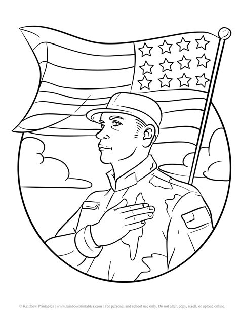 military army soldier coloring pages  kids rainbow