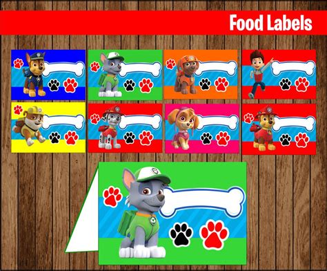 paw patrol food labels  printables