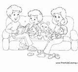 Family Reading Coloring Pages Surfnetkids sketch template