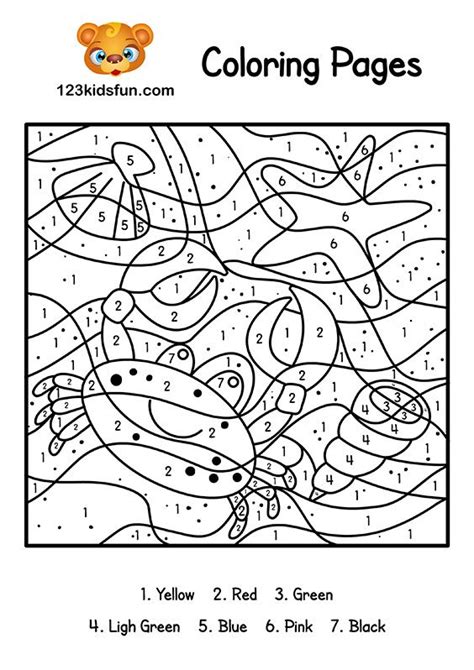 pin  color  number summer coloring pages  kids printable