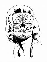 Coloring Skull Monroe Pages Sugar Marilyn Skulls Candy Visit sketch template